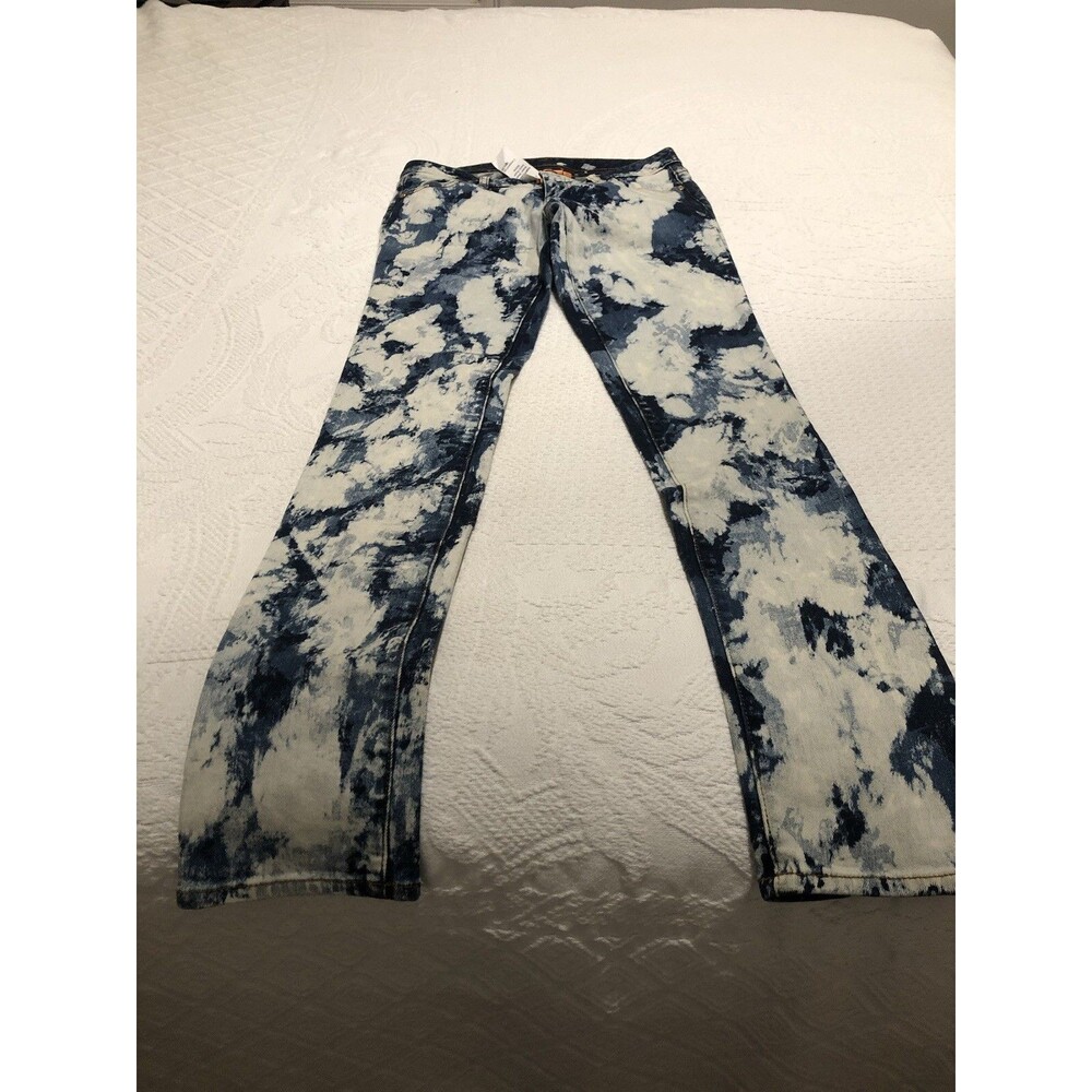 Tory Burch Acid Wash Straight Leg Super Skinny Jeans  Size 28 Low Rise Denim NEW